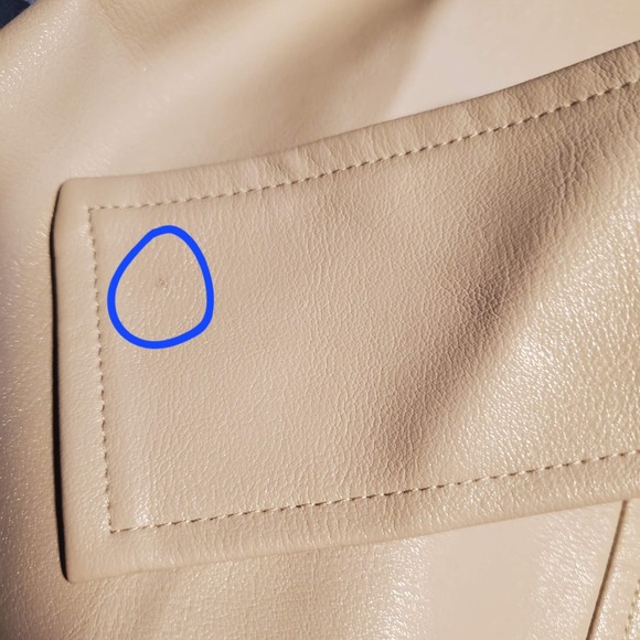 Molly Bracken La Collection Size M Belted Vegan Faux Leather Dress in Beige FLAW - Picture 16 of 16